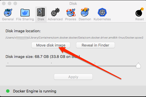docker for mac running out of space